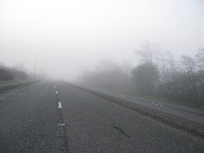foggy road in mist