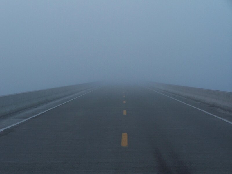 Foggy road in the mist