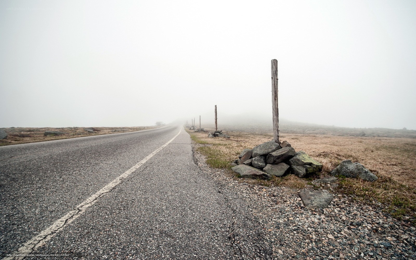 Foggy road in the mountains