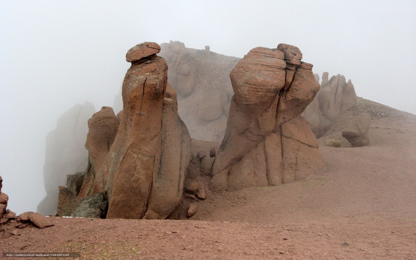 Foggy rock formations