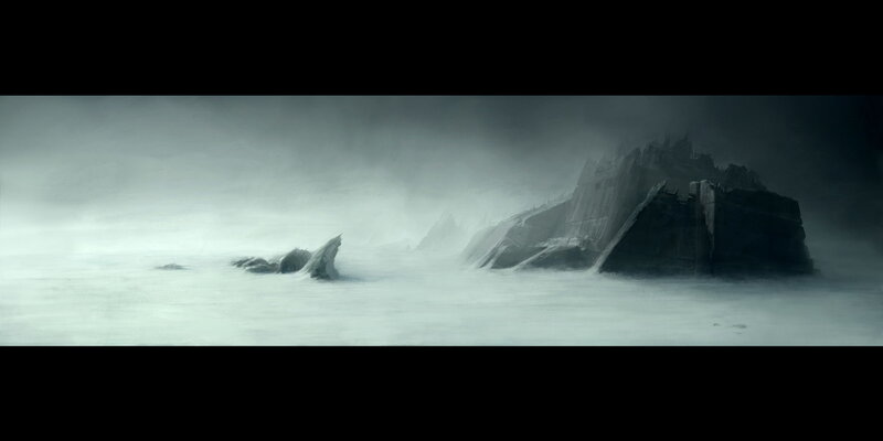 foggy shipwreck landscape