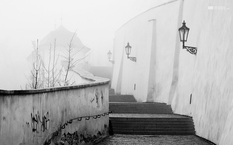 Foggy Stone Staircase