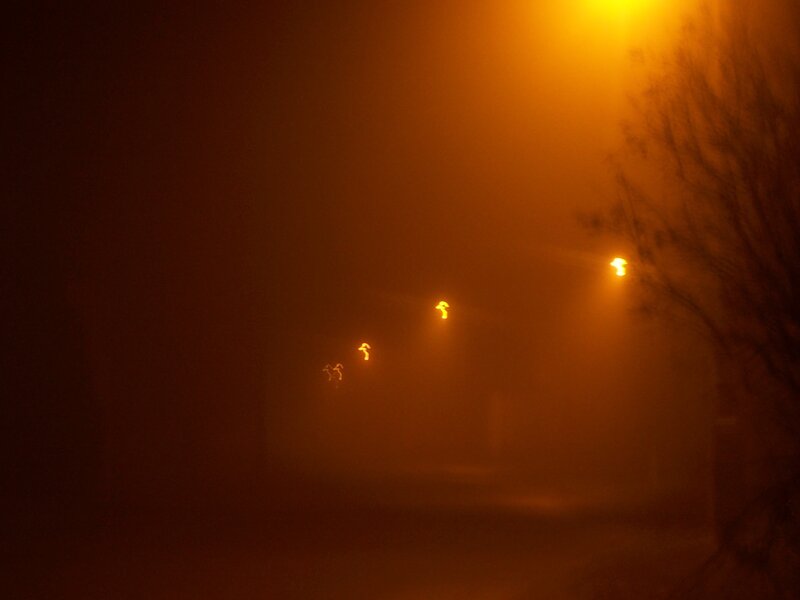 Foggy Street at Night — Orange