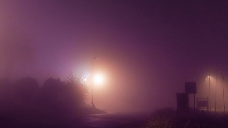 Foggy Street at Night — Purple