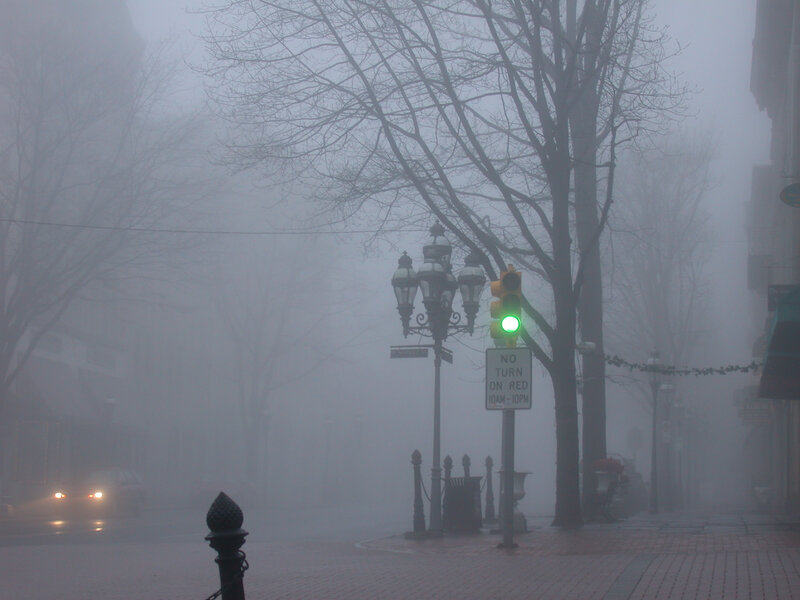 Foggy Street Corner