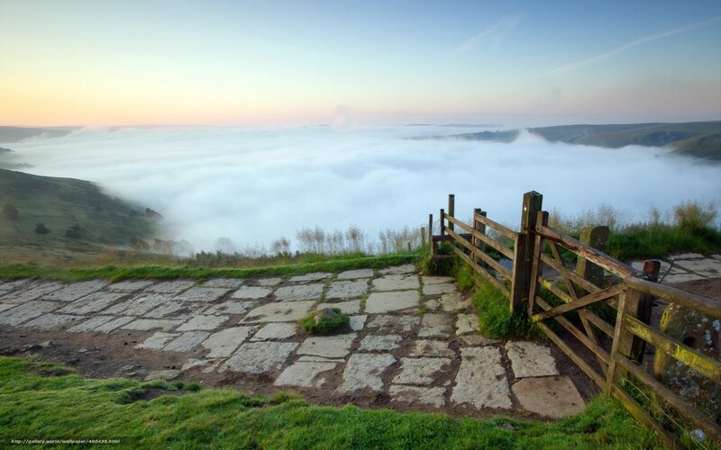 foggy valley at dawn