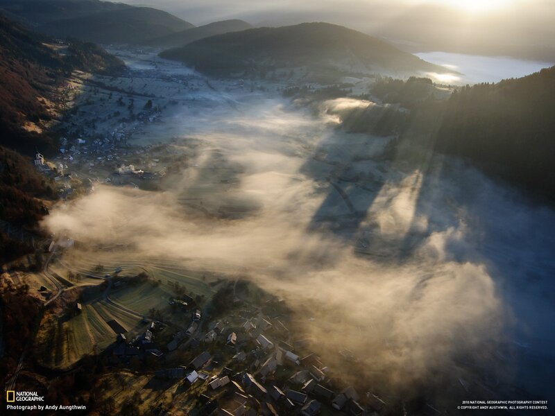 Foggy Valley at Sunrise