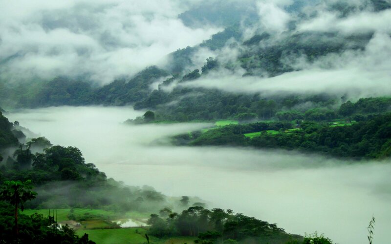 Foggy Valley with River