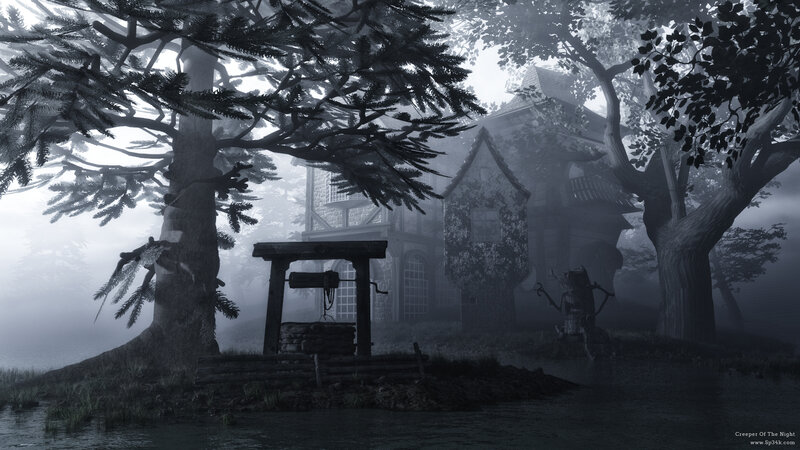 Foggy Well and House
