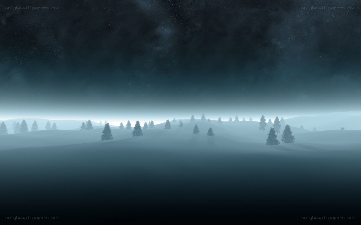 foggy winter landscape