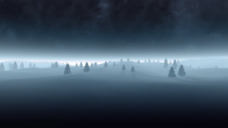 foggy winter landscape