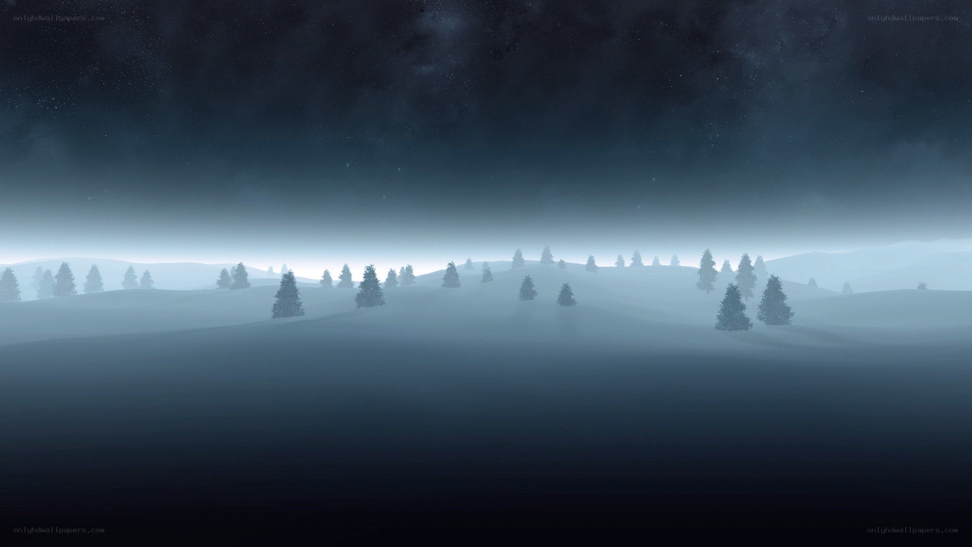 foggy winter landscape