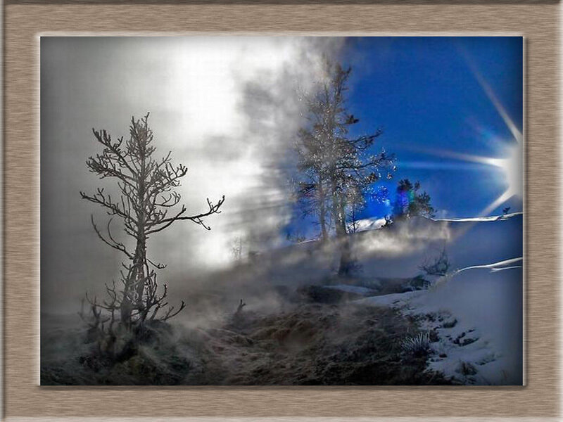 Foggy Winter Landscape — Blue
