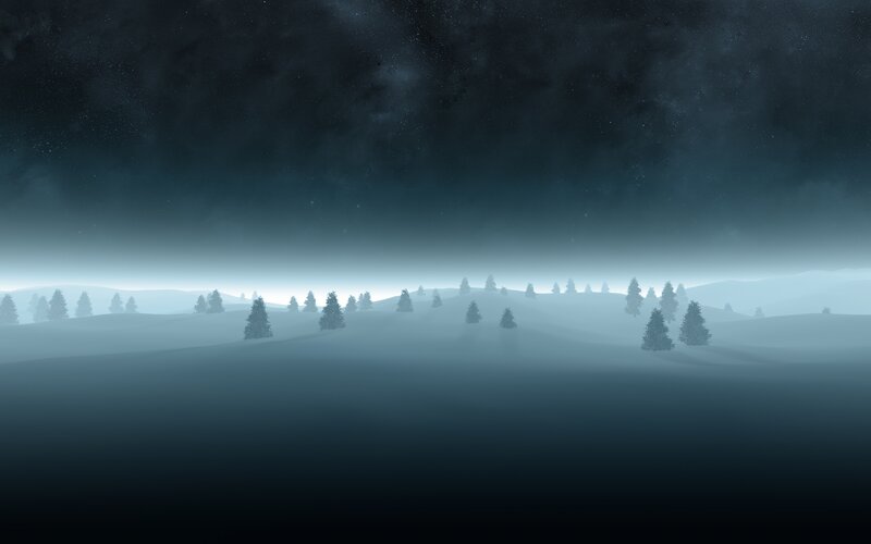foggy winter landscape