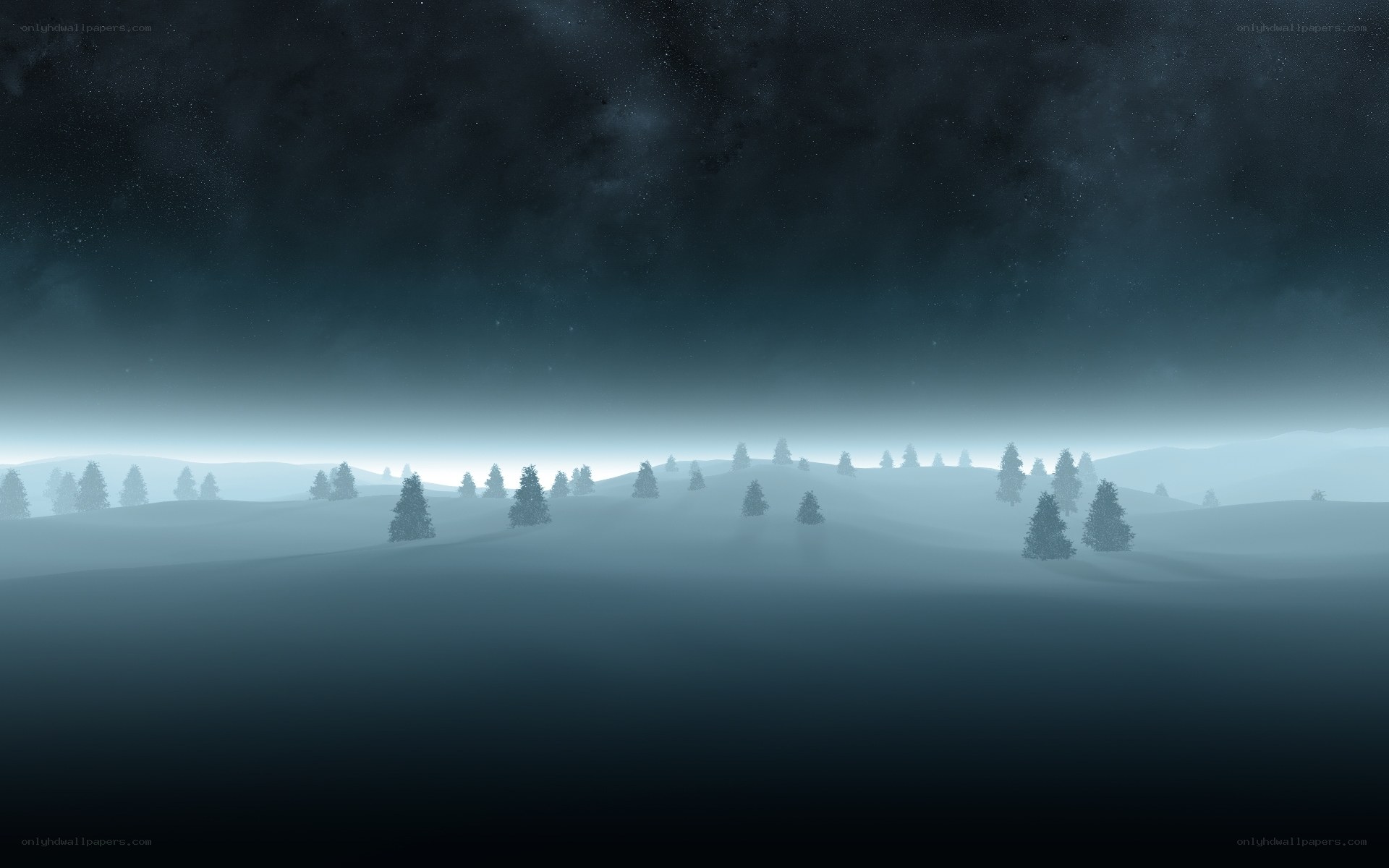 foggy winter landscape