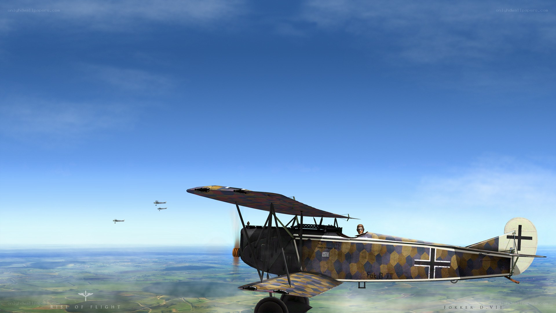 Fokker D.VII in flight