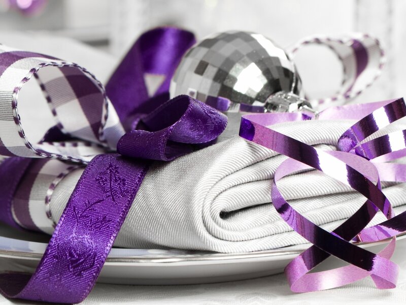 Folded Napkin with Ribbon