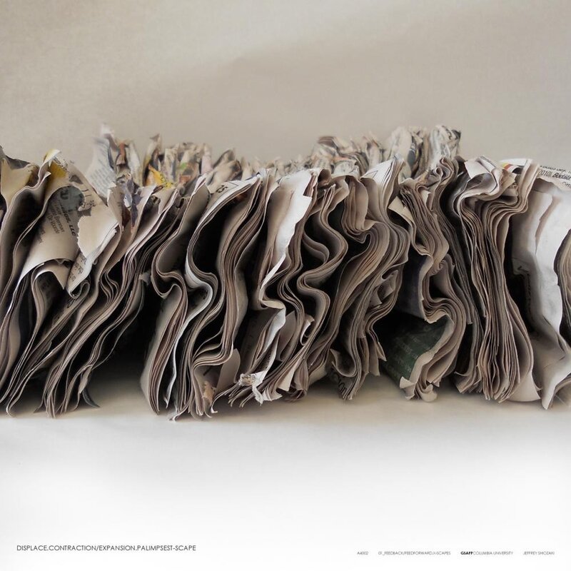 folded newspaper sculpture