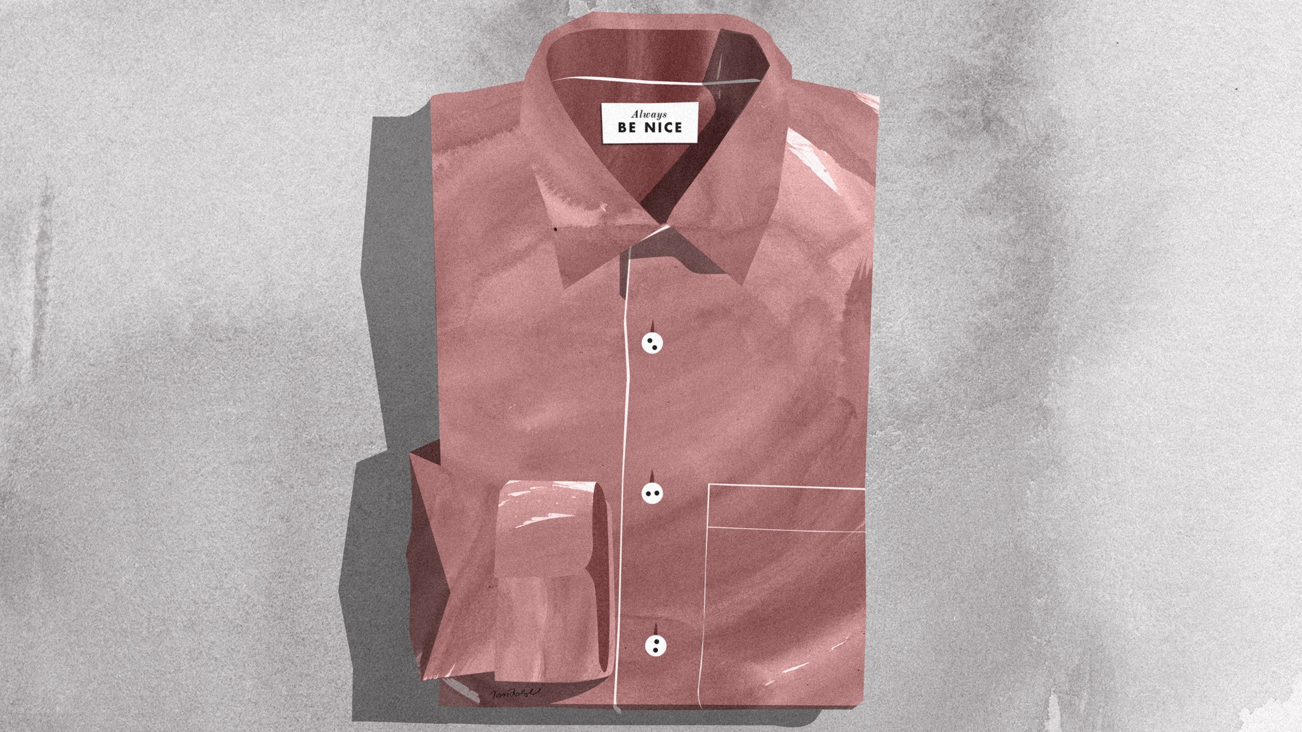 folded pink shirt illustration