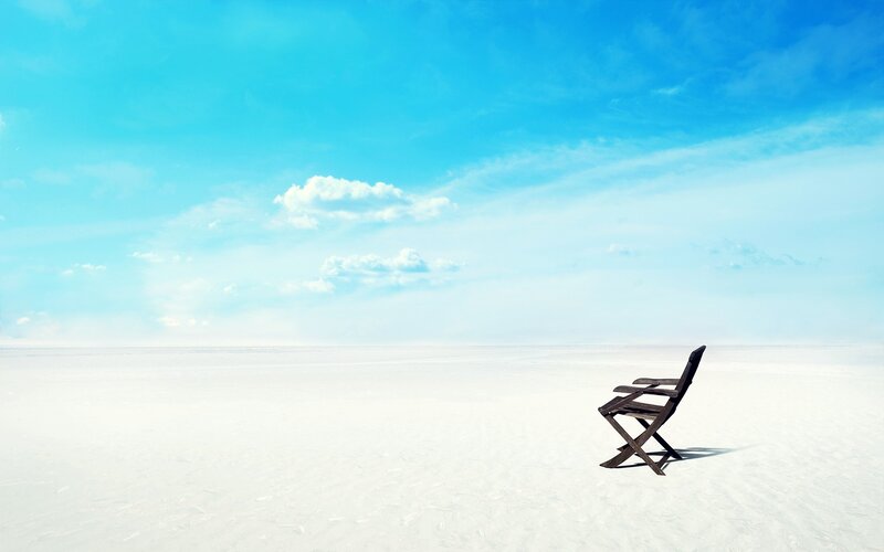 Folding Chair on Salt Flat — Blue