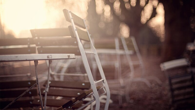Folding Chairs in Park — Brown
