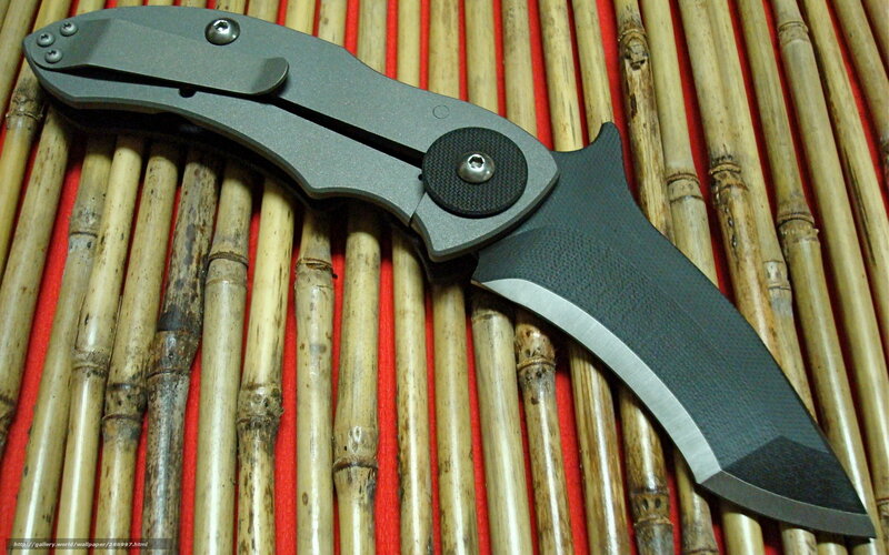 Folding Knife on Bamboo — Black