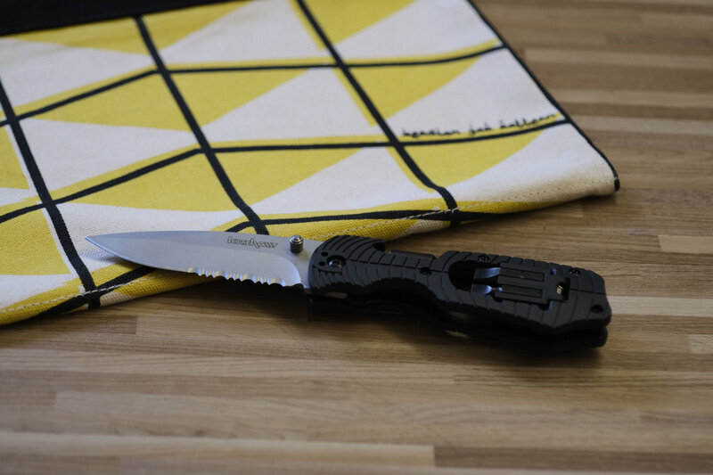 Folding Knife on Cloth