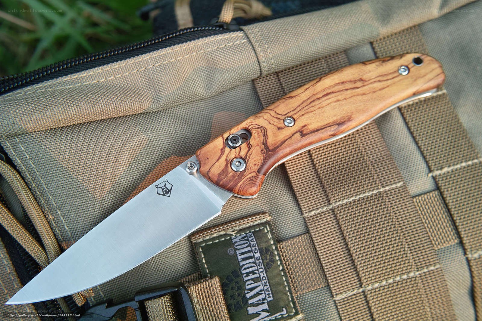 folding knife on tactical bag