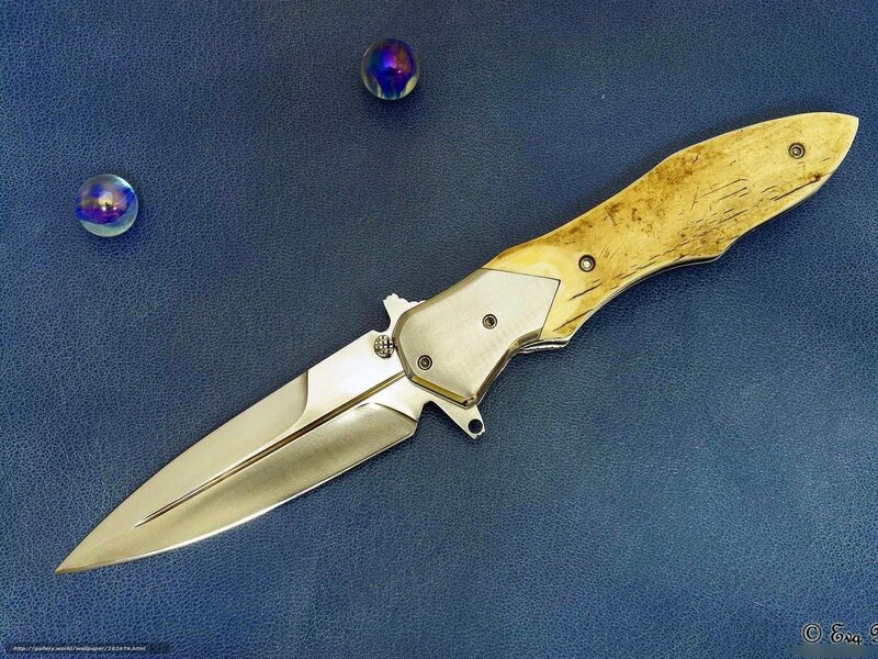 folding knife with bone handle