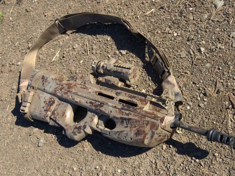 Folding Rifle on Ground