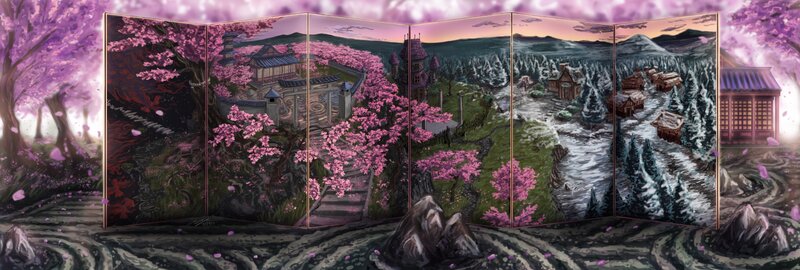 Folding Screen with Landscapes