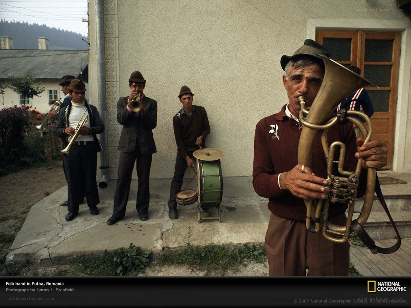Folk band in Putna, Romania