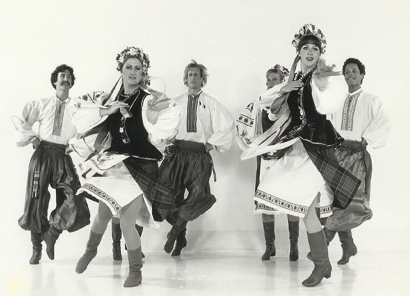 folk dancers in traditional costumes