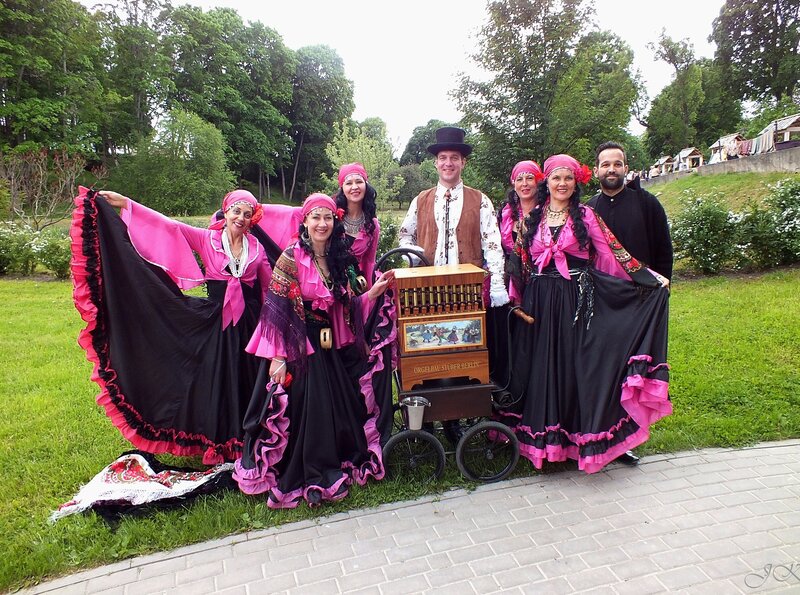 Folk Dancers with Instrument