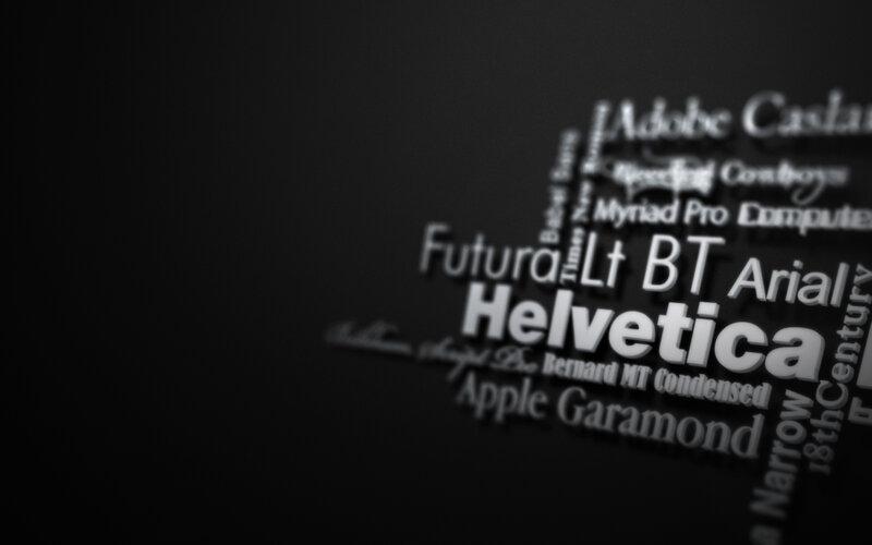 Font Names on Dark Background