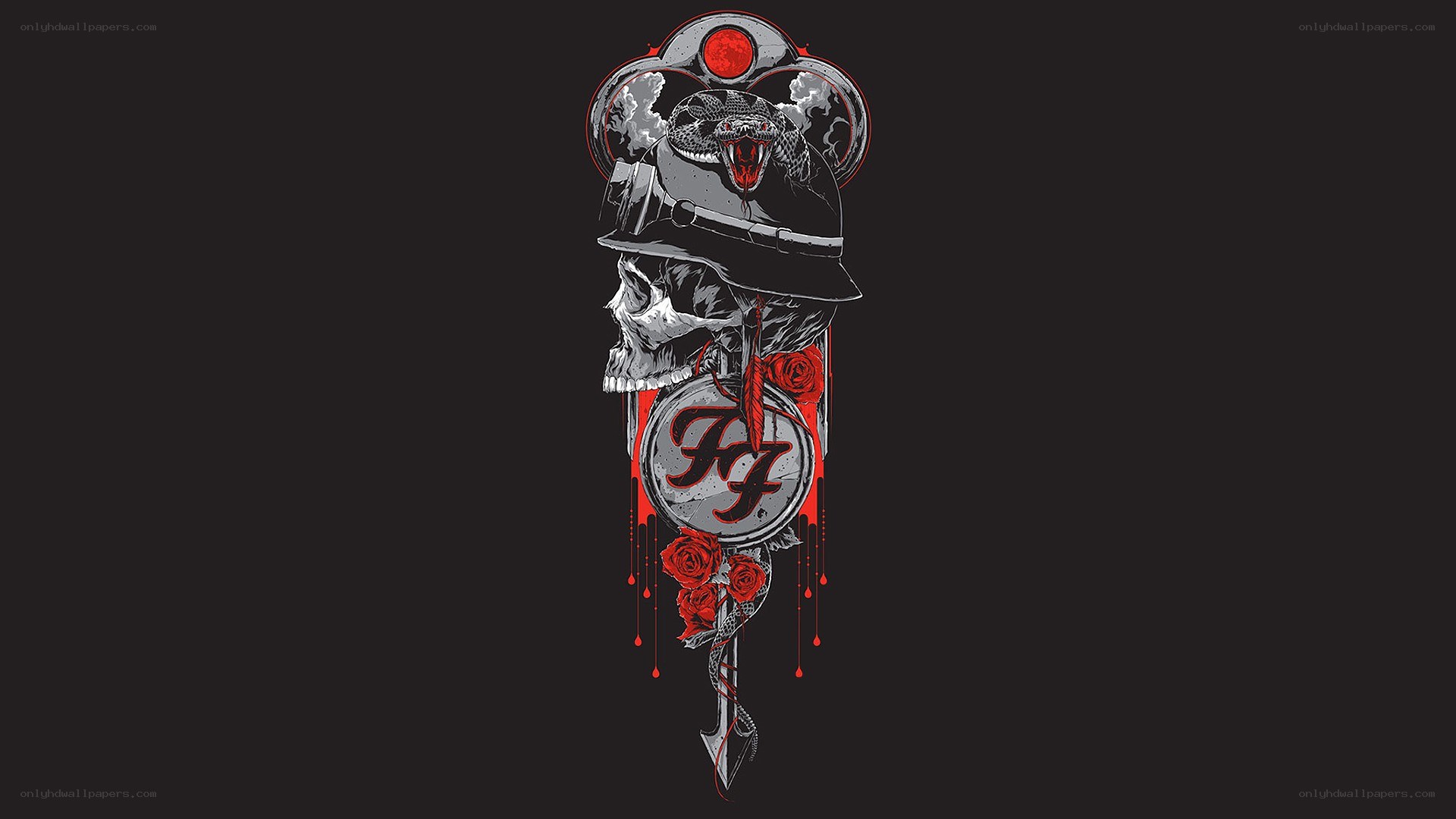 Foo Fighters logo with skull and snake