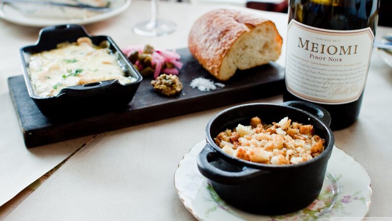 Food and Wine on Table