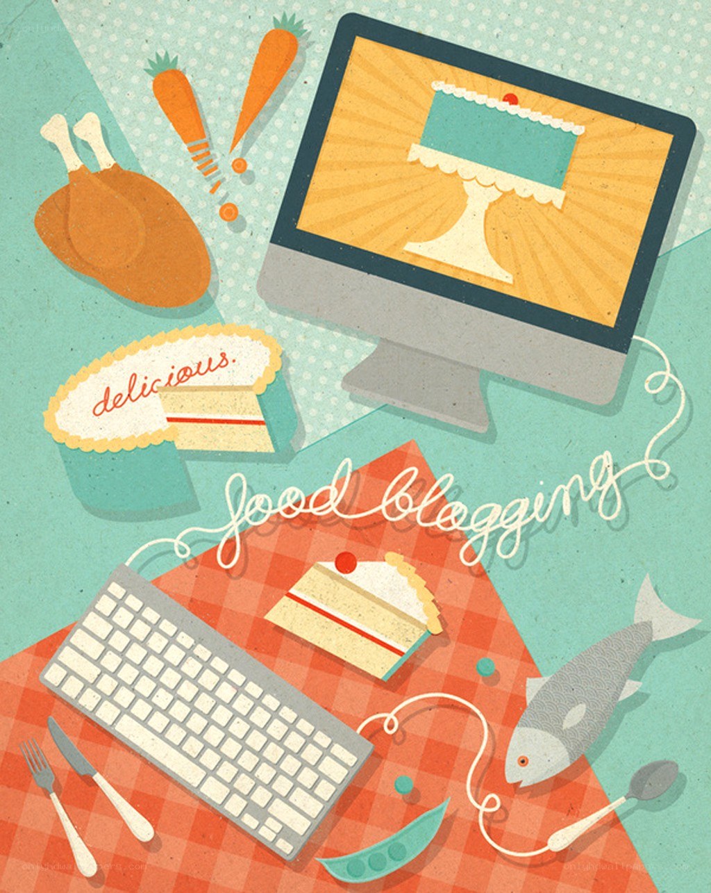 Food blogging illustration