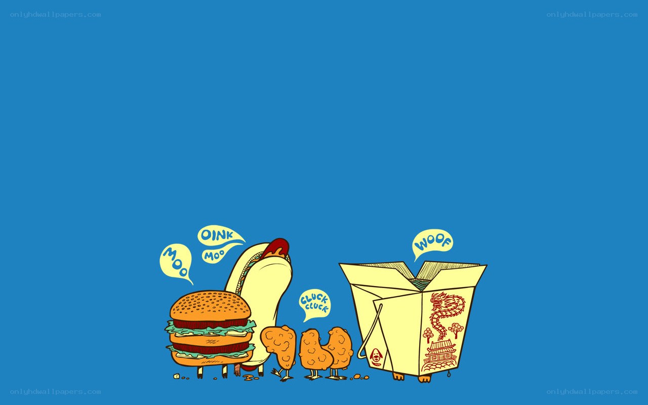 food characters in a line