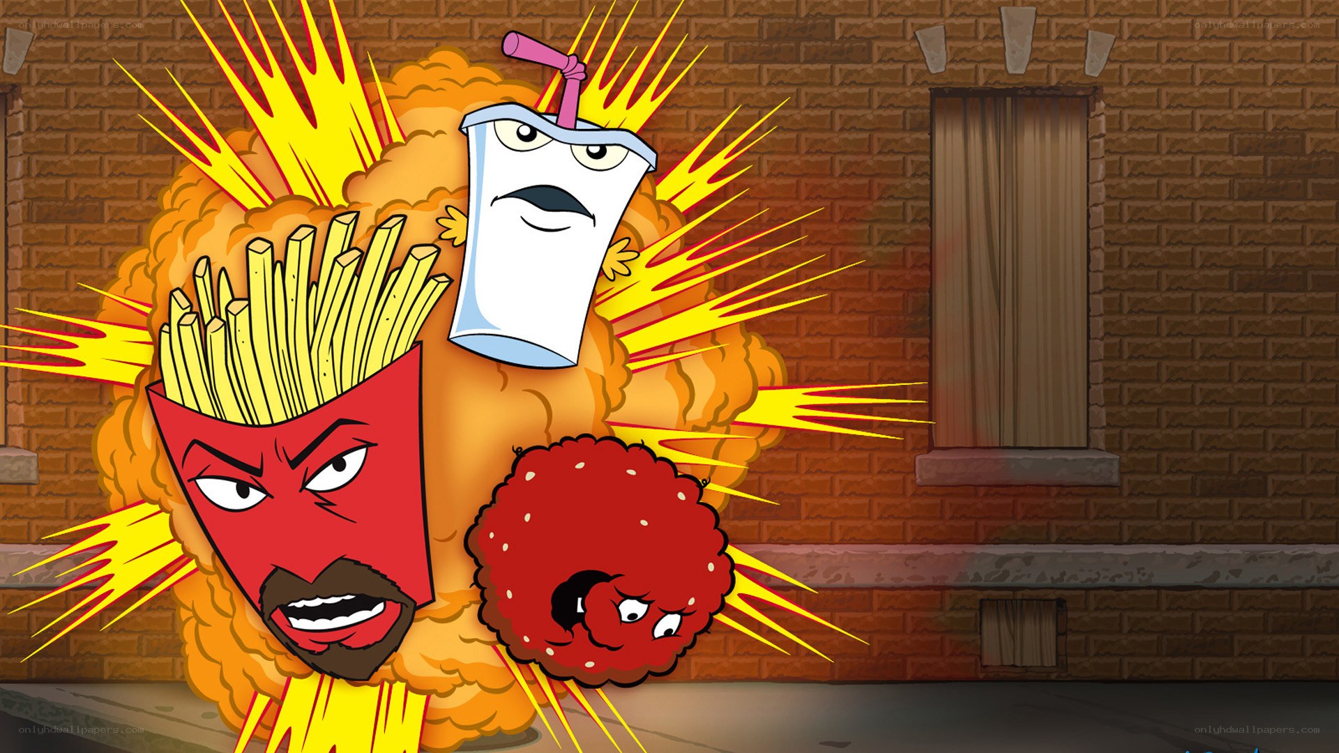 Food characters in explosion