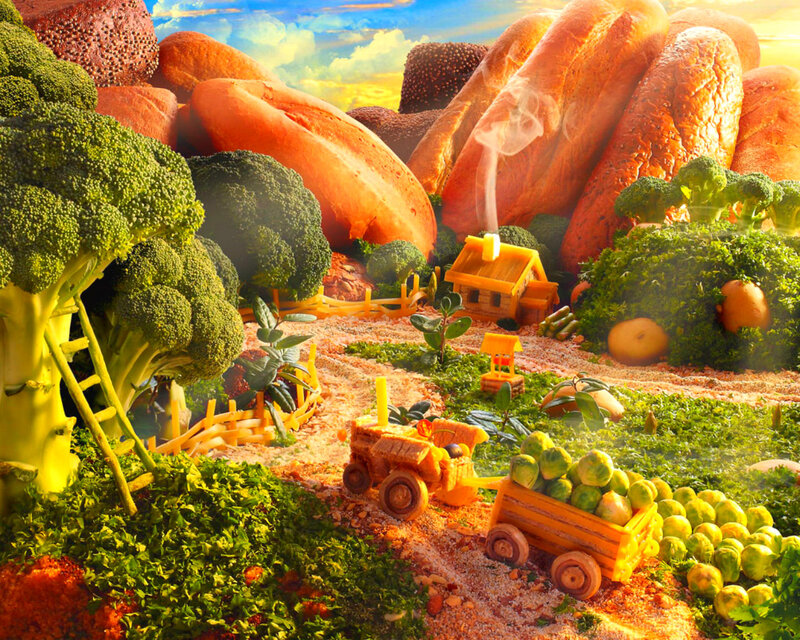 Food Landscape with Vehicles