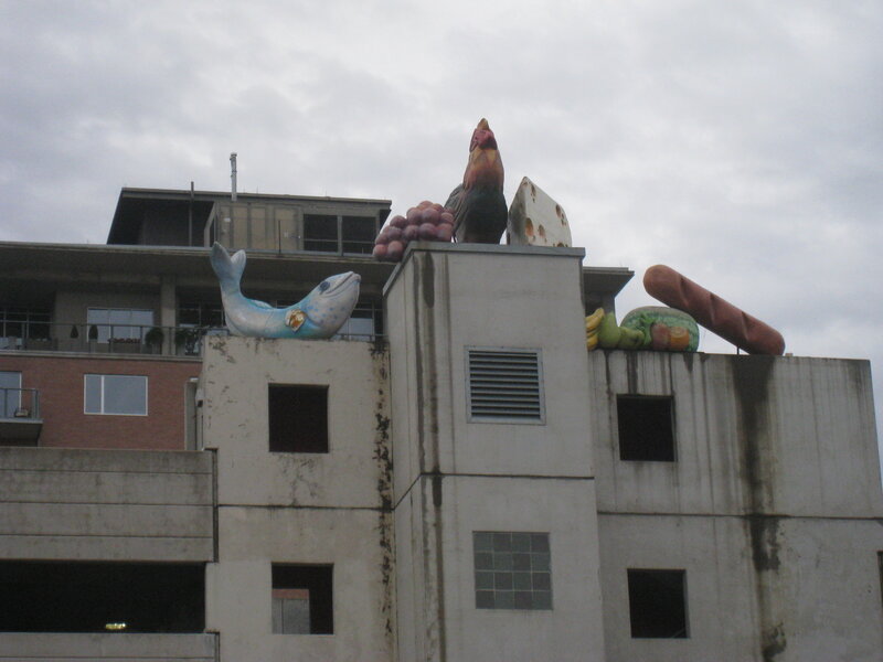 Food Sculptures on Building