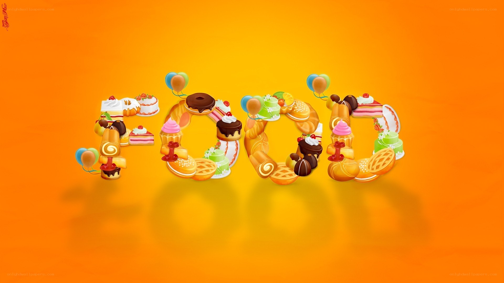 food-themed typography art