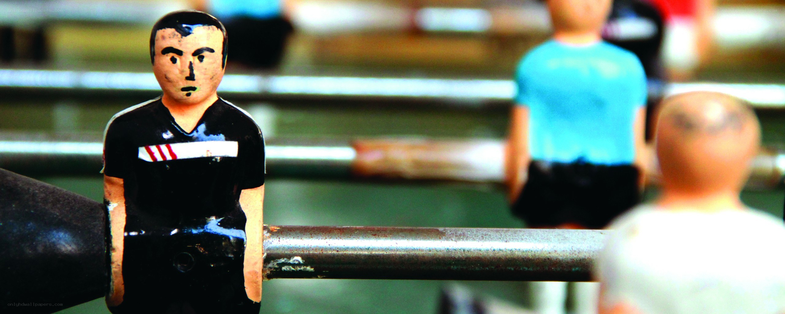 Foosball player figurine close-up