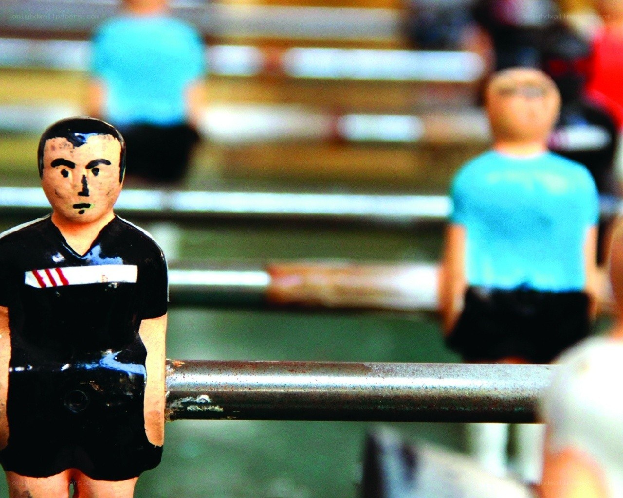 Foosball player figurine close-up