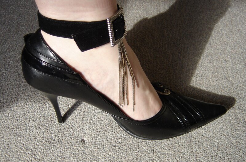 Foot in Black High-heeled Shoe — Neutral