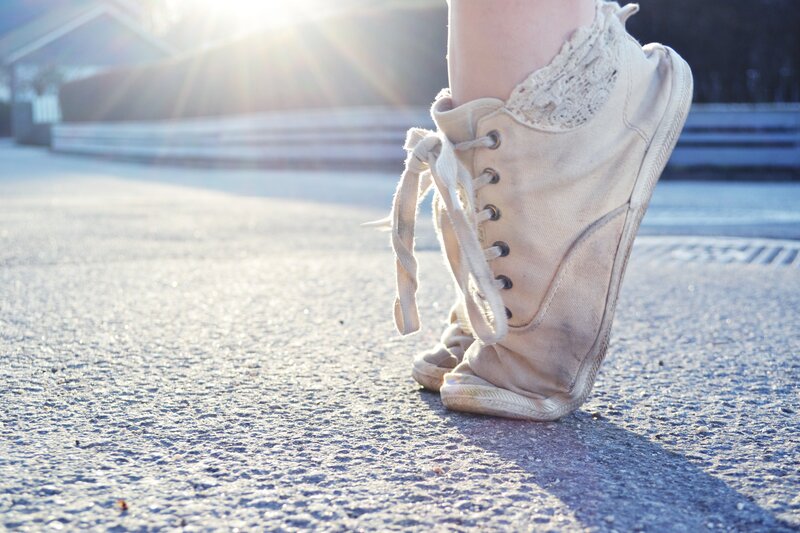 Foot in Canvas Shoe