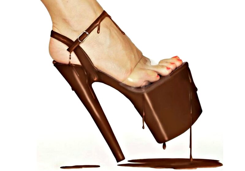Foot in Chocolate Shoe