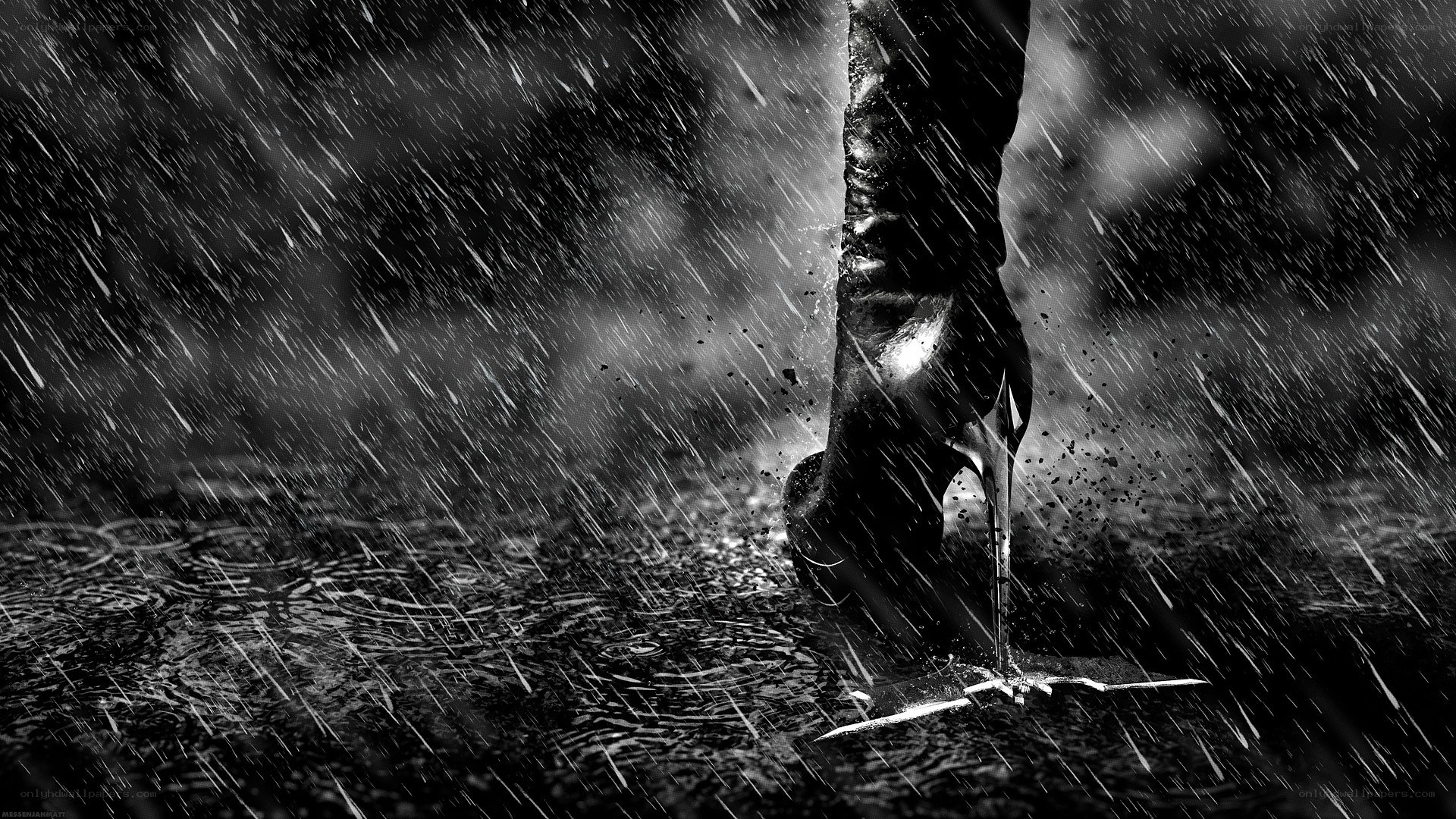 foot in rain with high heels