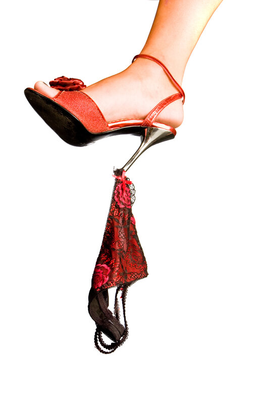 foot in red high heels